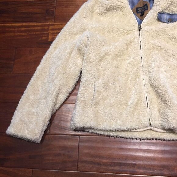 Pendleton Women's Jacket Size Medium Sherpa White Full Zip Wool Lined Sherpa - Picture 5 of 9